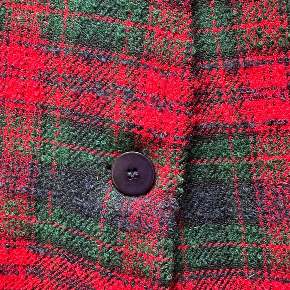 VINTAGE TALBOTS GREEN RED BLAZER SIZE 10 MADE IN USA - Picture 3 of 9
